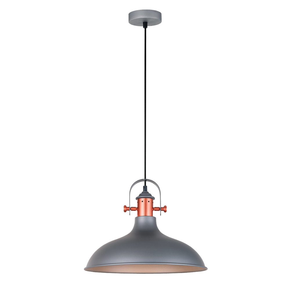 NARVIK Grey Dome With Copper Highlight 1 Light Pendant